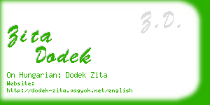 zita dodek business card